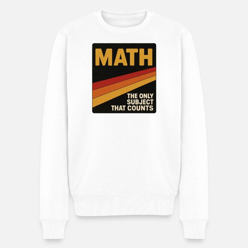 Vintage Math Counts Poster - Männer Premium Bio Pullover - Weiß