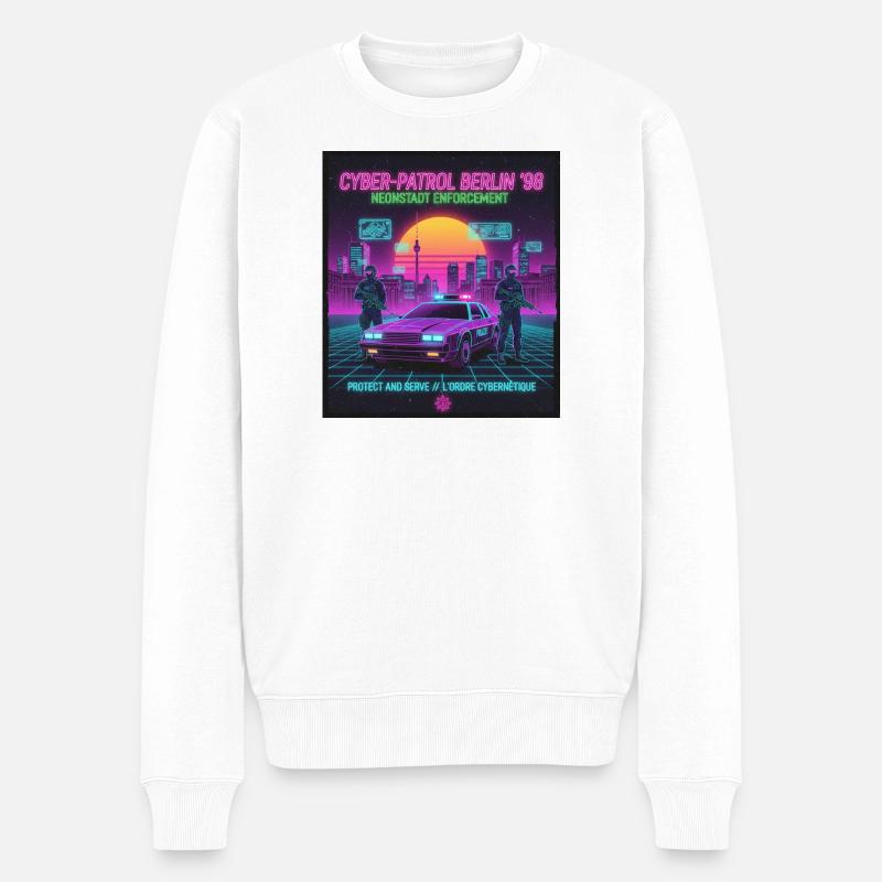 Cyber Patrol Berlin - Männer Premium Bio Pullover - Weiß