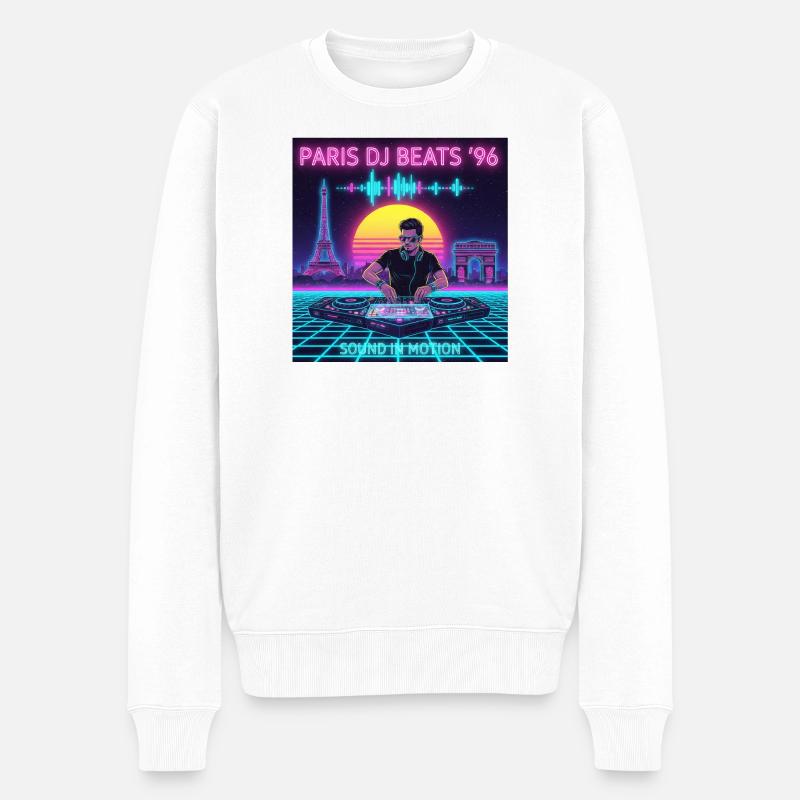 Paris DJ - Männer Premium Bio Pullover - Weiß