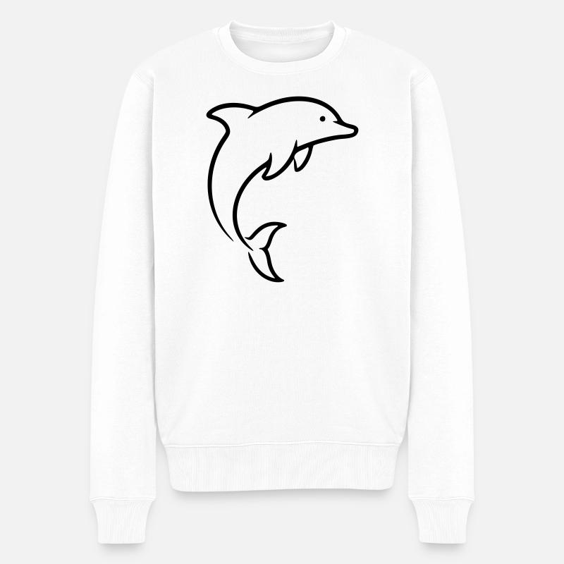 Delfin - Männer Premium Bio Pullover - Weiß