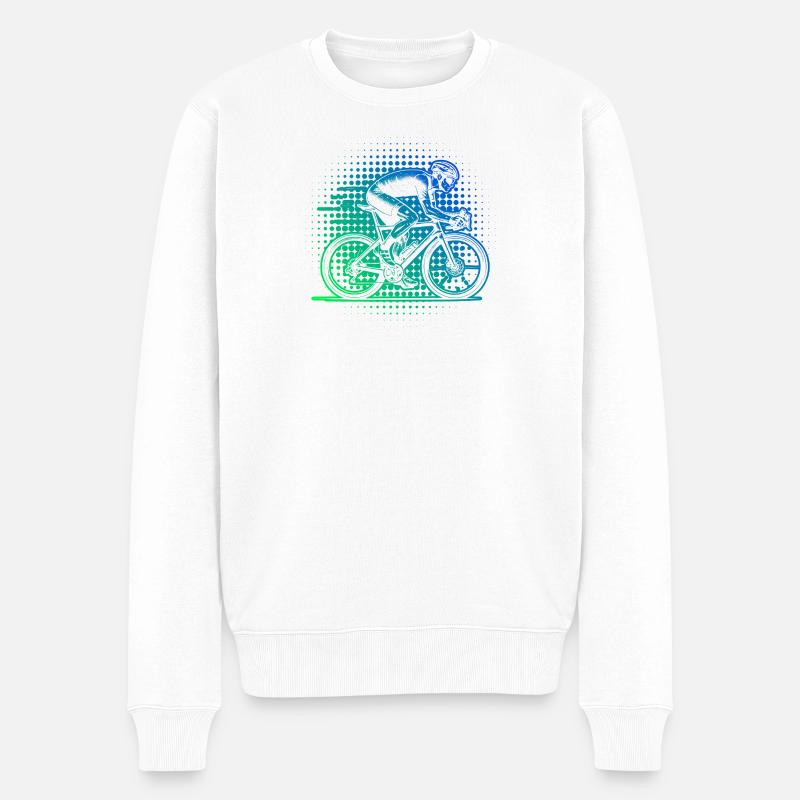 Modernes Roadbike Artwork - Männer Premium Bio Pullover - Weiß