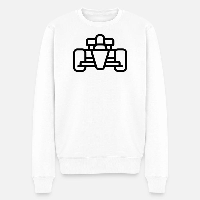 Rennwagen - Männer Premium Bio Pullover - Weiß