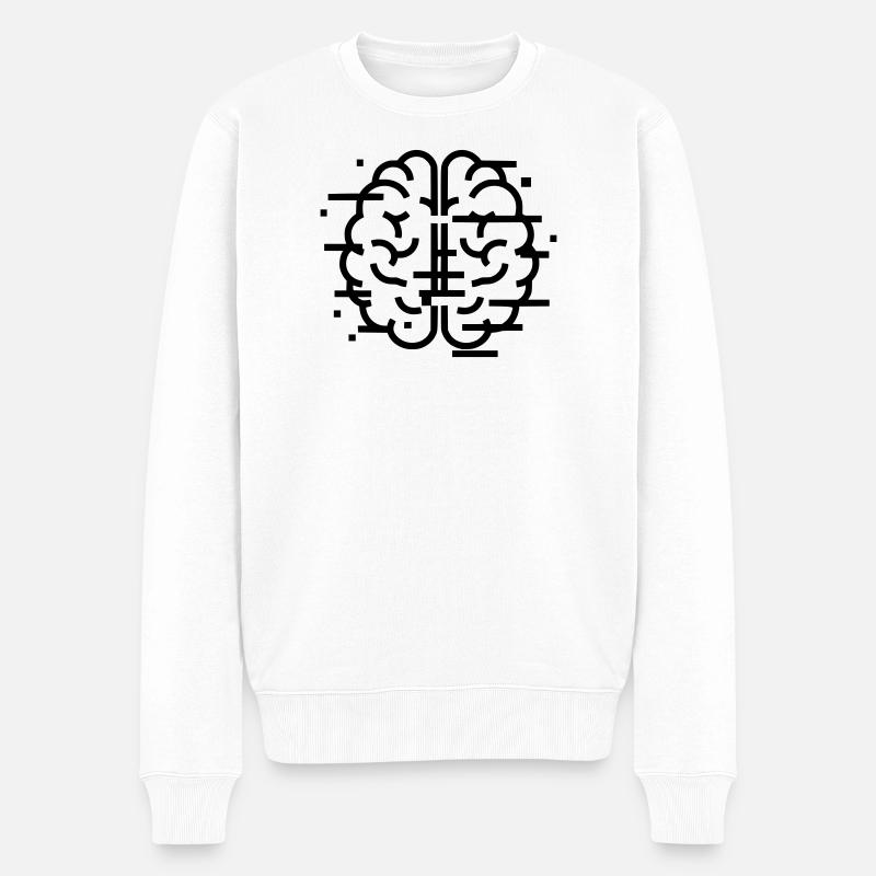 Digitales Gehirn KI Tech - Männer Premium Bio Pullover - Weiß