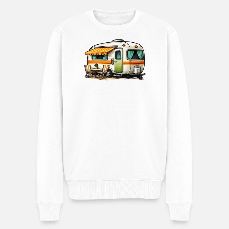 La magie du camping rétro - Pull Premium bio Homme - blanc