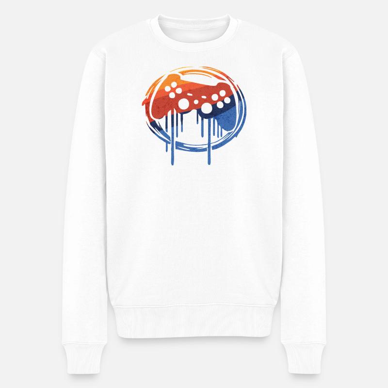 retro gamer - Männer Premium Bio Pullover - Weiß
