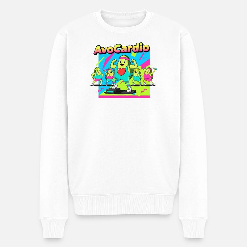 AvoCardio Fitness Avocado - Männer Premium Bio Pullover - Weiß
