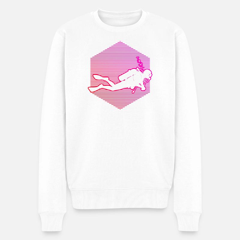 Diving Motiv das sofort wirkt - Männer Premium Bio Pullover - Weiß
