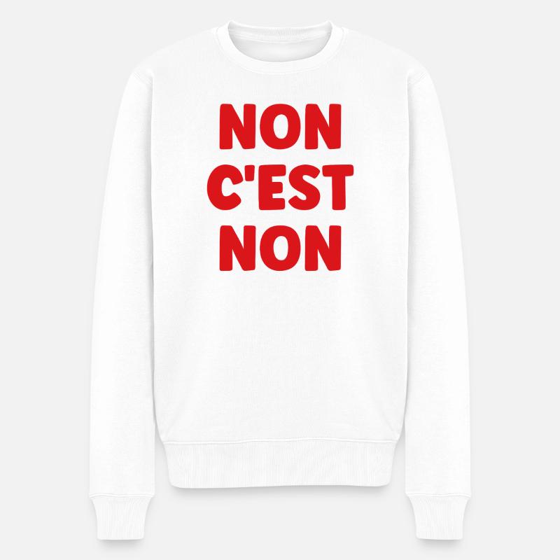 Einwilligung: NEIN BEDEUTET NEIN - Männer Premium Bio Pullover - Weiß