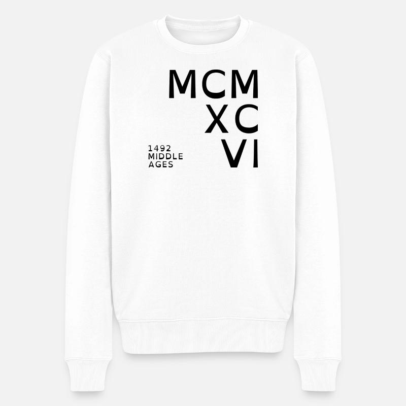 1996_COMPANY_black - Männer Premium Bio Pullover - Weiß