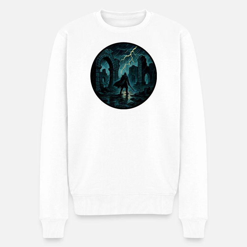 Sturmruinen Krieger - Männer Premium Bio Pullover - Weiß