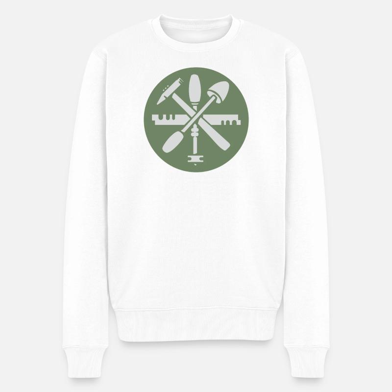 51170_Glaser, Kreuzwerkzeug Icon - Männer Premium Bio Pullover - Weiß