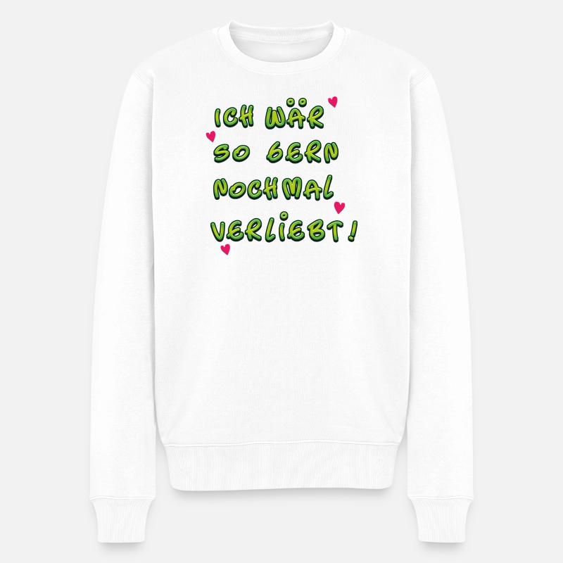 verliebt - Männer Premium Bio Pullover - Weiß