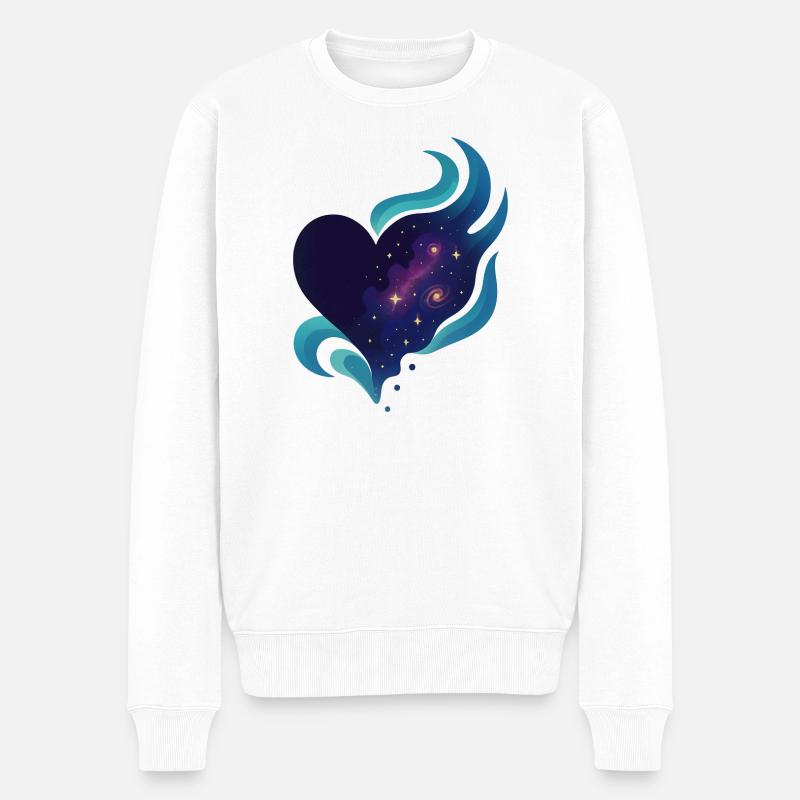 Amour - Cœur - Saint Valentin - Mariage - Pull Premium bio Homme - blanc