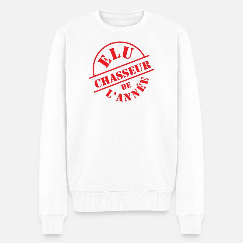 Zum Jäger des Jahres gewählt - Männer Premium Bio Pullover - Weiß