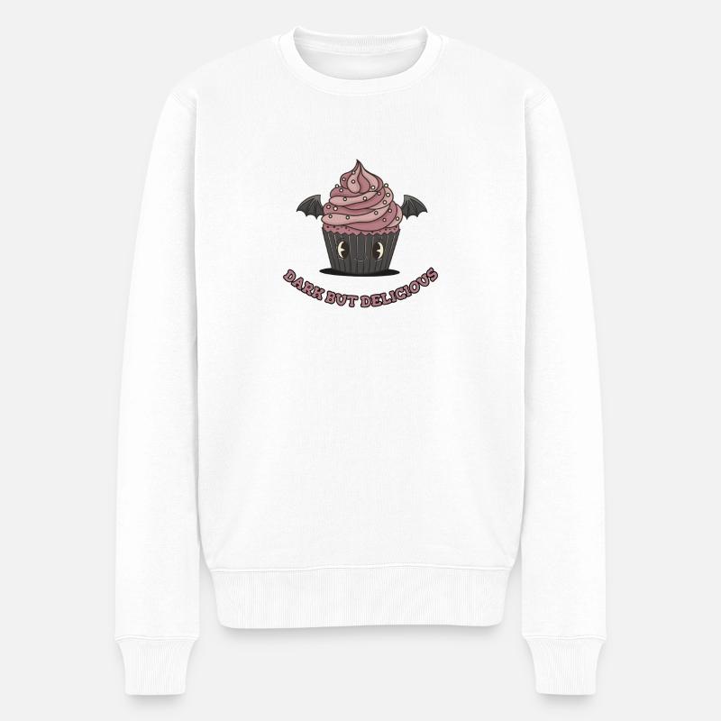 Niedlicher Gothic-Cupcake - Männer Premium Bio Pullover - Weiß