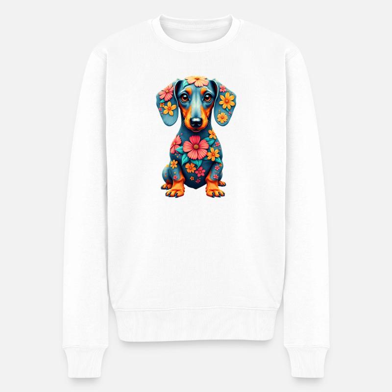 Dackel Dachshund Tekel - Männer Premium Bio Pullover - Weiß