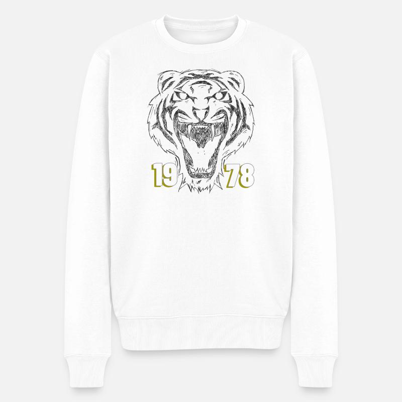 Roaring Tiger 1978 Retro - Männer Premium Bio Pullover - Weiß