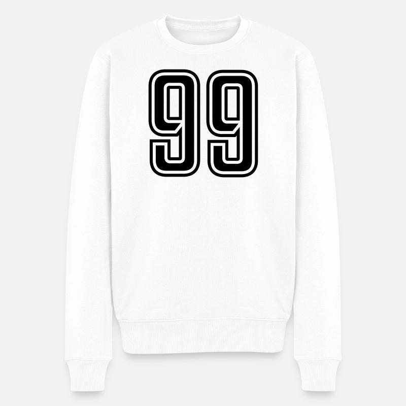 99 - Männer Premium Bio Pullover - Weiß