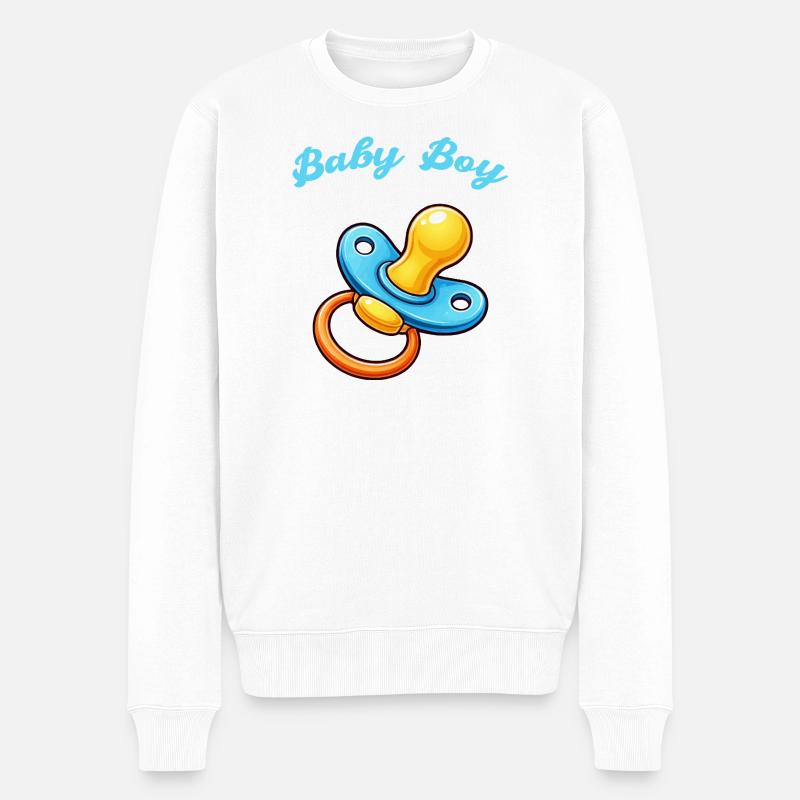 Schnuller Cartoon Baby - Männer Premium Bio Pullover - Weiß
