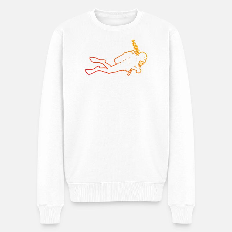 Lustiges tauchen Motiv - Männer Premium Bio Pullover - Weiß