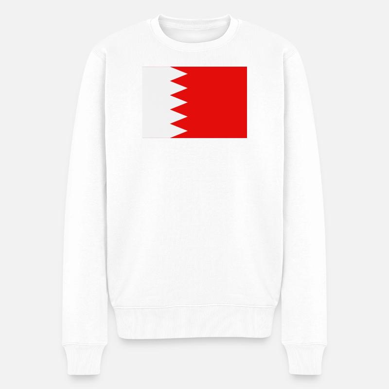 Bahrain-Flagge - Männer Premium Bio Pullover - Weiß