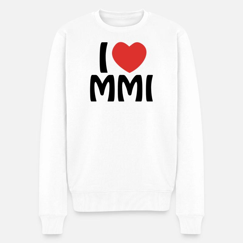 Ich liebe MMI - Männer Premium Bio Pullover - Weiß