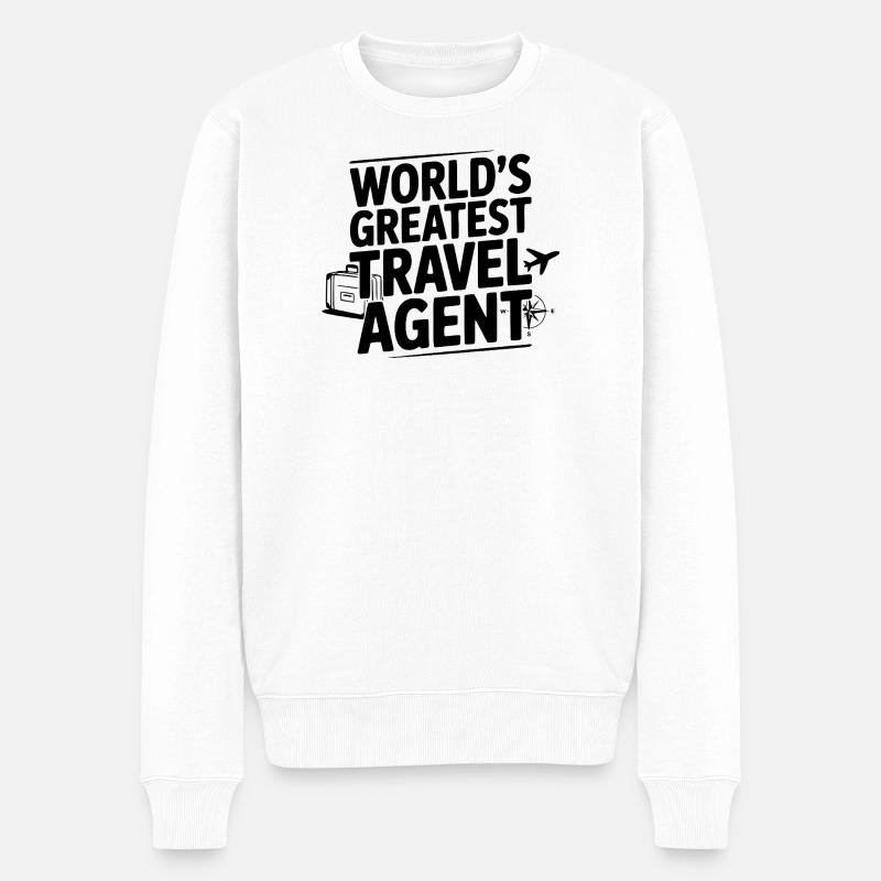 Der beste Reisebüro der Welt - Männer Premium Bio Pullover - Weiß