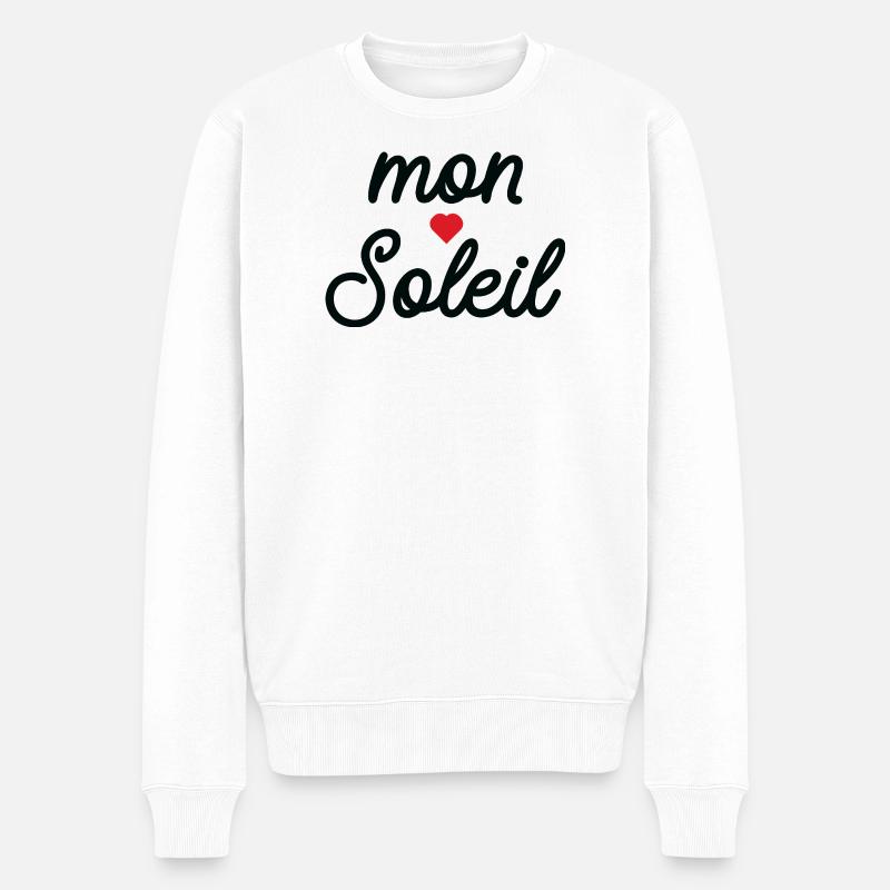 Mon Soleil cœur en Script - Pull Premium bio Homme - blanc