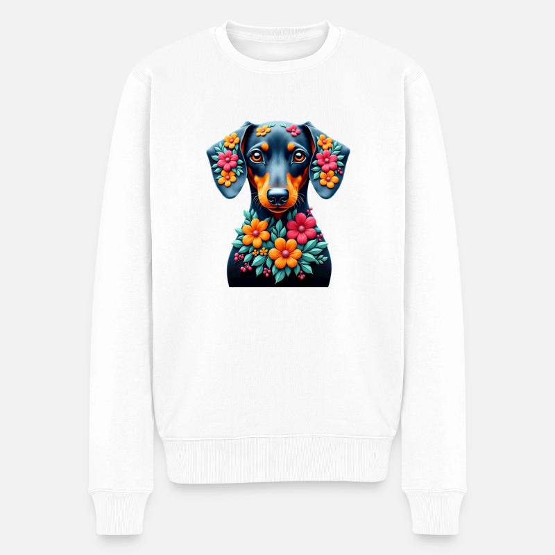 Dackel Dachshund Tekel - Männer Premium Bio Pullover - Weiß