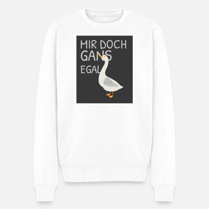 Je m’en fiche – Oie drôle - Pull Premium bio Homme - blanc