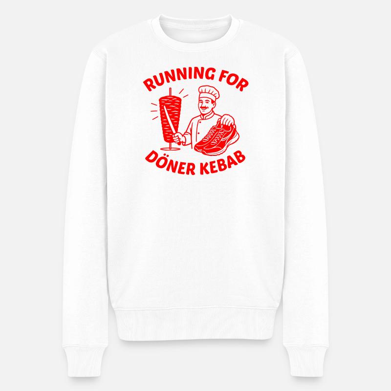 Running For Döner Kebab - Männer Premium Bio Pullover - Weiß