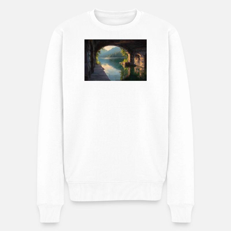 Vue Douillette à la Fenêtre - Pull Premium bio Homme - blanc