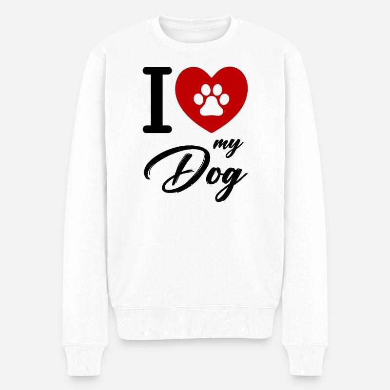 J’aime mon chien - Pull Premium bio Homme - blanc
