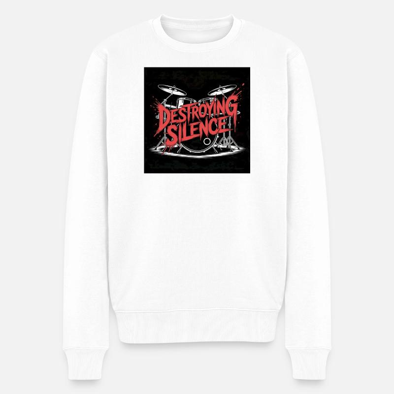 Destruction du silence Graffiti de batterie - Pull Premium bio Homme - blanc