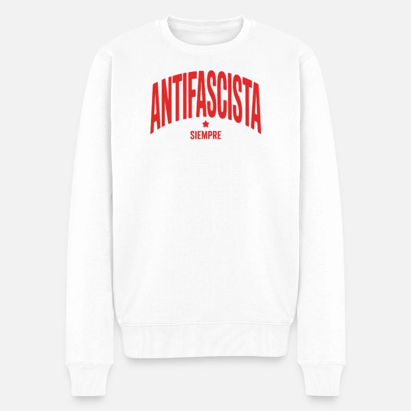 Antifascista Siempre - Antifa Tee - Männer Premium Bio Pullover - Weiß