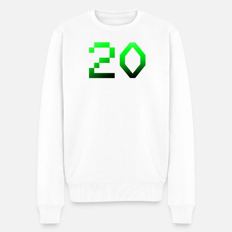 20 pixel - Männer Premium Bio Pullover - Weiß