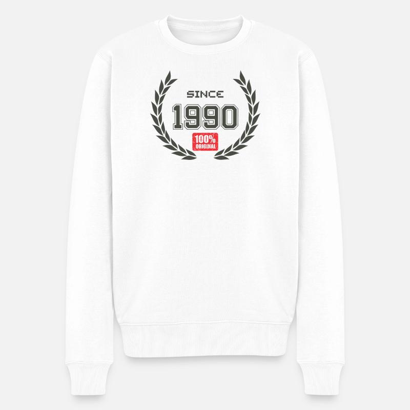 Seit 1990 100 % original - Männer Premium Bio Pullover - Weiß