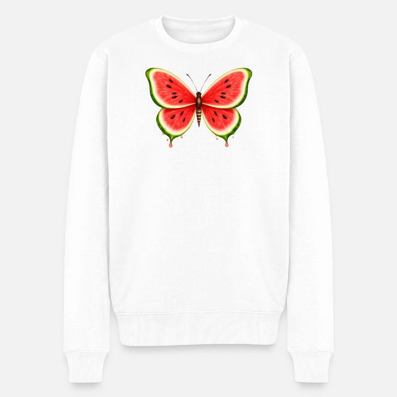 Papillon Melon d’été - Pull Premium bio Homme - blanc