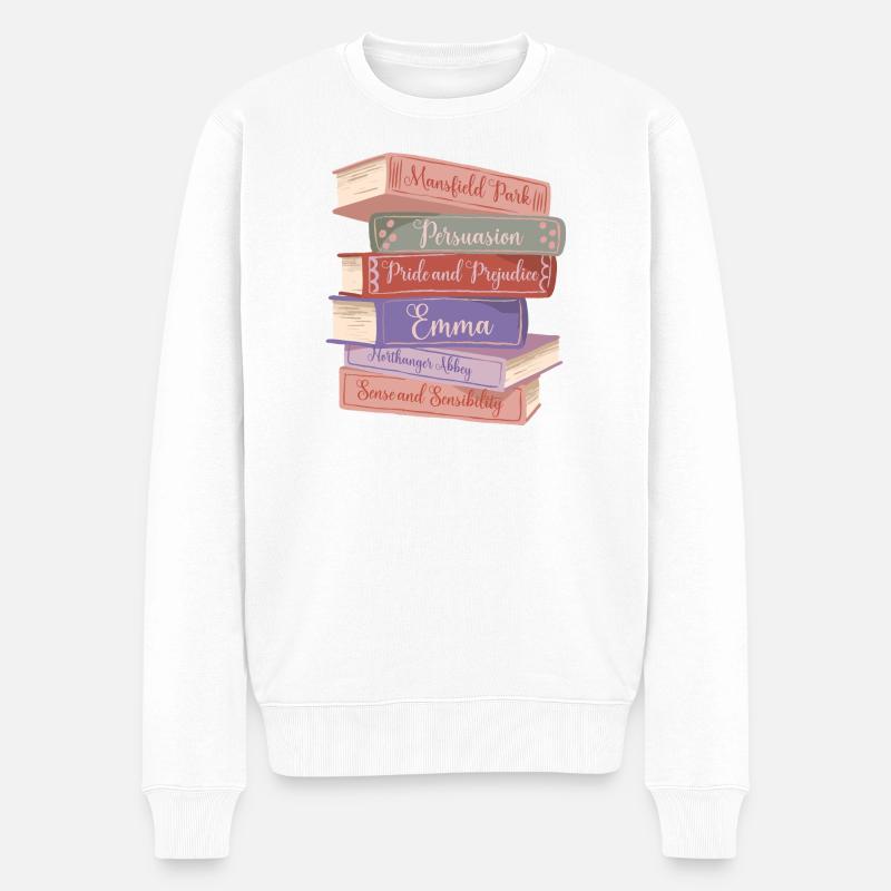 Les romans V de Jane Austen - Pull Premium bio Homme - blanc