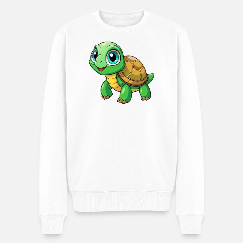 Baby-Schildkröte - Männer Premium Bio Pullover - Weiß