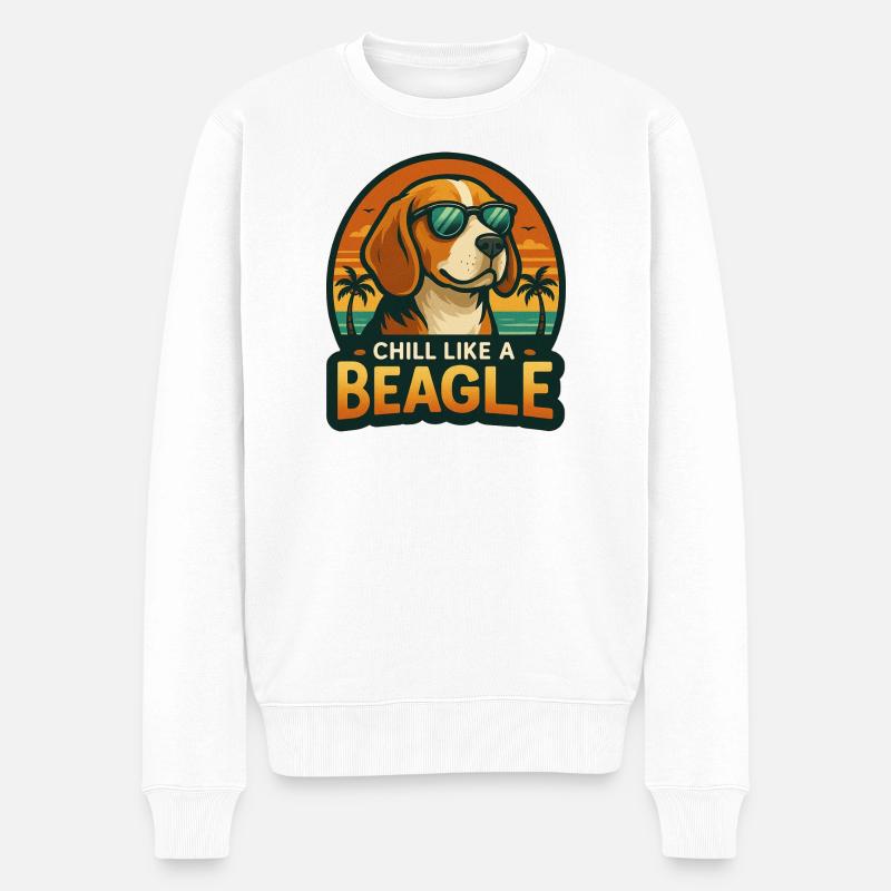 Détendez-vous comme un beagle - Pull Premium bio Homme - blanc