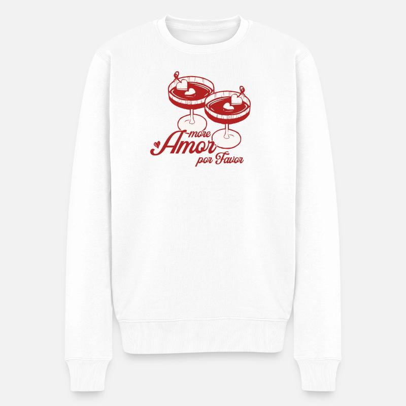 Heart-Martini-Design - Männer Premium Bio Pullover - Weiß