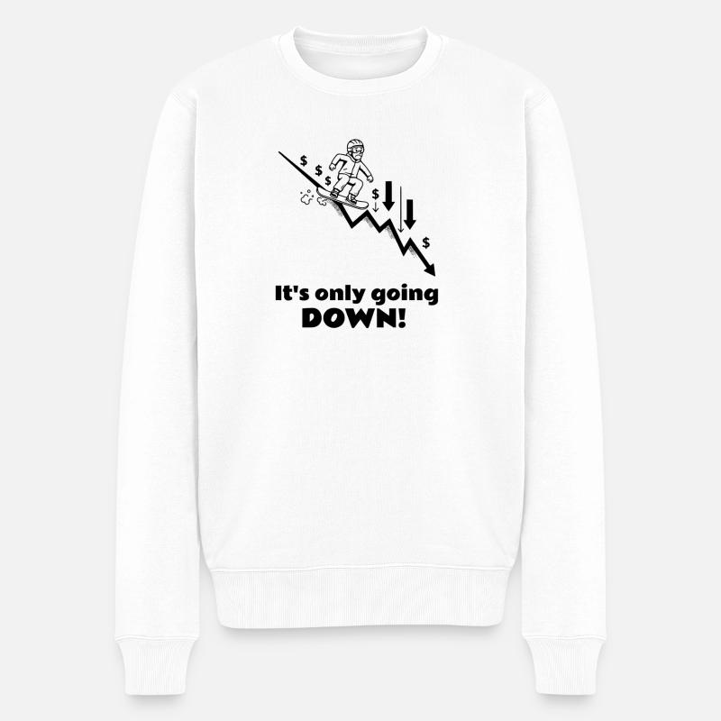 It's only going DOWN! – Funny Stock Market - Männer Premium Bio Pullover - Weiß