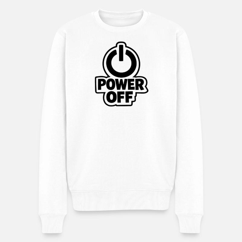 Power-Off-Icon-Tee - Männer Premium Bio Pullover - Weiß