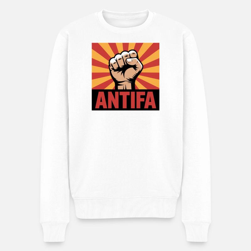 Antifa - Antifascist Merch - Männer Premium Bio Pullover - Weiß