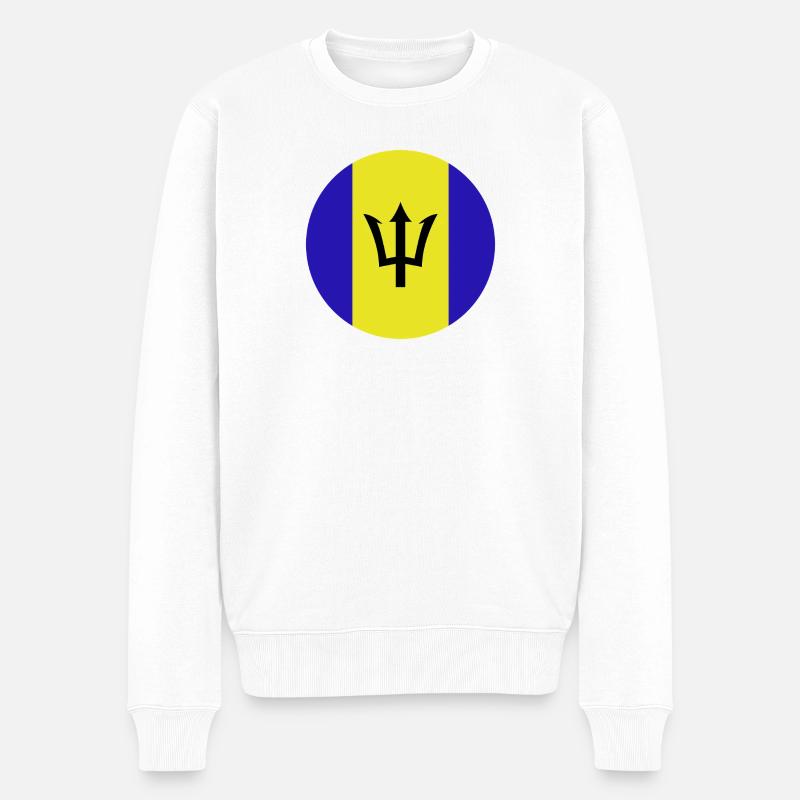 Runde Barbados-Flagge - Männer Premium Bio Pullover - Weiß