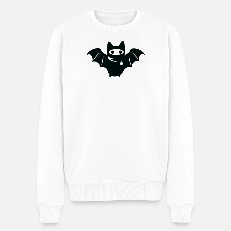 Vermummte Fledermaus – Antifaschismus Antifa - Männer Premium Bio Pullover - Weiß