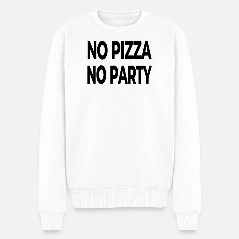 Pizza - Männer Premium Bio Pullover - Weiß