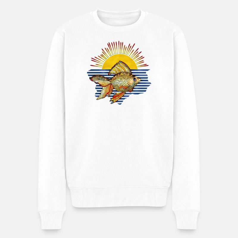 poisson - Pull Premium bio Homme - blanc
