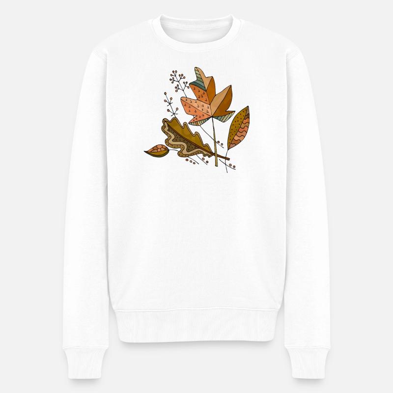 feuilles - Pull Premium bio Homme - blanc